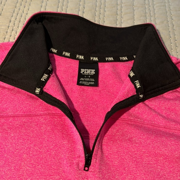 Pink Victoria Secret Athletic 1/4 Zip Top Size Large - Picture 2 of 9